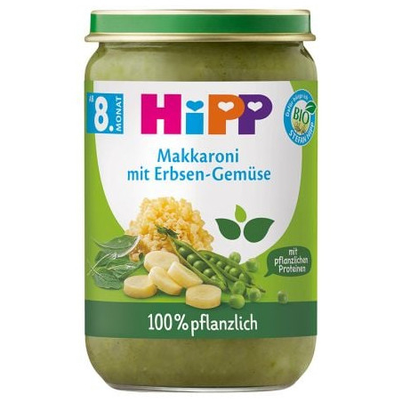 HIPP 61502 БИО Яхния от макарони с грах, пюре, 220 гр