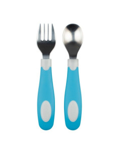 Комплект виличка и лъжичка Dr.Browns Син 12+m 2