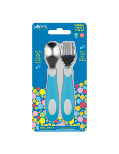 Комплект виличка и лъжичка Dr.Browns Тюркоаз 12+m