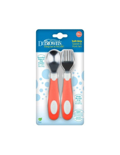 Комплект виличка и лъжичка Dr.Browns Корал 12+m