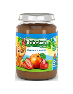 Бебешко пюре Bebelan Ovko Ябълки и ягоди 5+м. 190 g