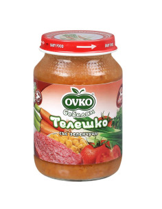 Бебешко пюре Bebelan Ovko Телешко със Зеленчуци 5+м 190гр.