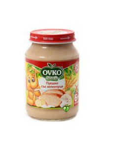 Бебешко пюре Bebelan Ovko Пуешко месо с карфиол и магданоз 5+м. 190гр.