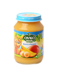 Бебешко пюре Bebelan Ovko Манго с Банани 4+м. 190гр.
