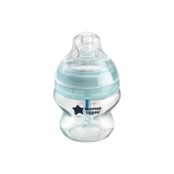 Самостерилизиращо се шише за хранене Tommee Tippee Advanced Anti-Colic+, с иновативна система за намаляване на коликите, 150 мл,