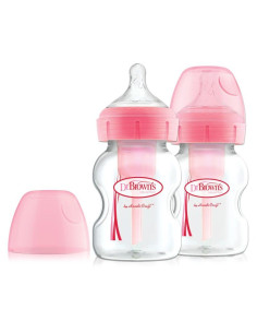 Бебешко шише Dr.Browns Wide-Neck Options+ 150 мл, 2 бр., Розов
