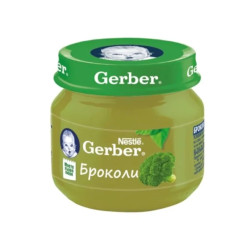 Gerber Храна за бебета Пюре от броколи моето 1-во пюре, 80g, бурканче