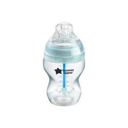 Самостерилизиращо се бебешко шише за хранене Tommee Tippee Advanced Anti-Colic+, 260 мл, 0м+, с иновативна система за намаляване