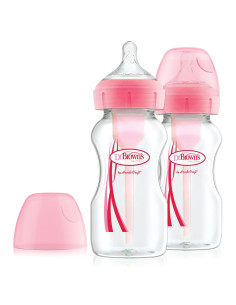 Шише Dr.Browns Wide-Neck Options+ 2 бр. 270 ml. Розово