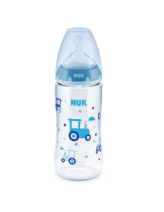 NUK First Choice РР Шише Temperature control 300мл силиконов биберон 0-6 мес. микс - Син