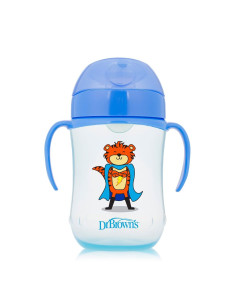 Чаша Dr.Browns преходна с дръжки 270мл. Супергерой 9м+ Синя