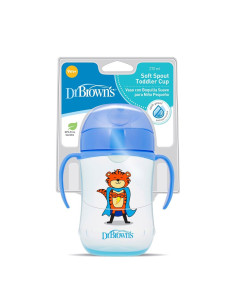 Чаша Dr.Browns преходна с дръжки 270мл. Супергерой 9м+ Синя 2