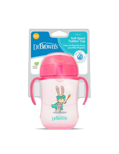 Чаша Dr.Browns преходна с дръжки 270мл. Супергерой 9m+ Розова 2