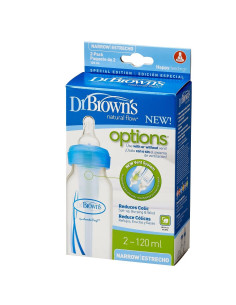 Шише Dr.Browns Narrow-Neck Options 120 ml. 2 бр .Сини 2