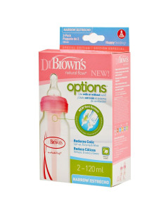 Шише Dr.Browns Narrow-Neck Options 120 ml. 2 бр.Розови 2