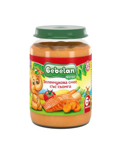 Бебешко пюре Bebelan Сьомга със Зеленчуци 6м+ 190гр. 1453