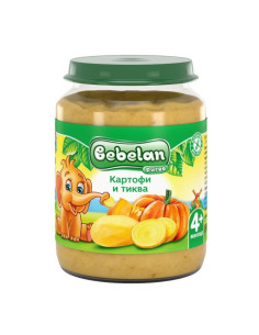 Бебешко пюре Bebelan Картофи и Тиква 4м+ 190гр. 1093