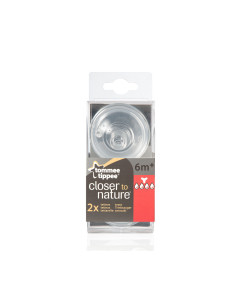 Силиконови биберони за хранене Tommee Tippee Natural Start Звезда, с бърз поток 4 капки, с прорез за по-гъсти храни, 6м+