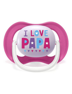 Ортодонтични залъгалки Philips-Avent Ultra Air Happy, 2 броя, със стерилизаторна кутия, надпис/балон, 6-18м