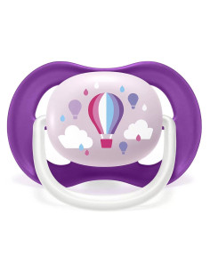 Ортодонтични залъгалки Philips-Avent Ultra Air Happy, 2 броя, със стерилизаторна кутия, надпис/балон, 6-18м 2