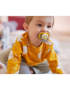 Ортодонтични залъгалки Philips-Avent Ultra Air, 2 броя, със стерилизаторна кутия, 6-18м, неутрални лимон