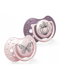 Силиконова залъгалка Lovi Botanic, момиче, 3-6 м, 2 броя 2