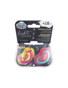 Комплект от симетрични силиконови залъгалки Canpol Neon Love, 2 броя, 18+ м, розови 2