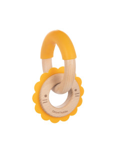 Дървена силиконова чесалка Canpol Lion