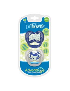 Залъгалка Dr.Browns Advantage етап 1 светещи Сини 2 броя 2