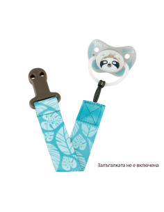 Клипс за залъгалка с лента Canpol Exotic Animals, син
