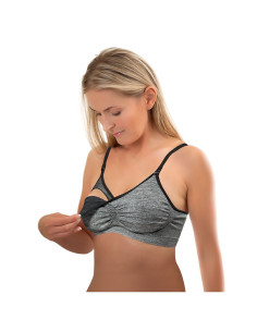 Сутиен за бременни и кърмачки Babyono Размер B70-E85 506B, Сив