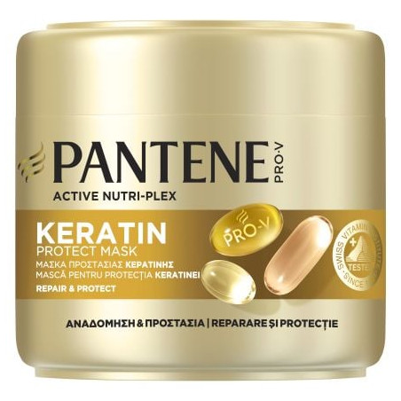 PANTENE Repair & Protect Keratin Възстановяваща, маска за коса, за суха, чуплива или третирана коса, 500 мл