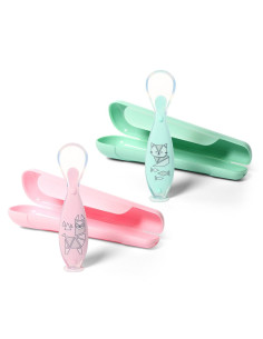 Силиконова лъжица Babyono с вакуумна основа в кутийка 1461/01