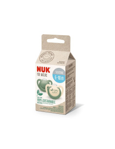 Силиконова залъгалка/биберон Nuk for Nature, 2 броя, 6-18м, зелена