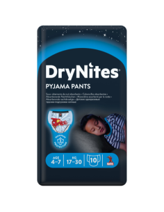Бебешки пелени гащички HUGGIES DryNites, 4-7 г., 17-30 кг, 10 бр., Момче