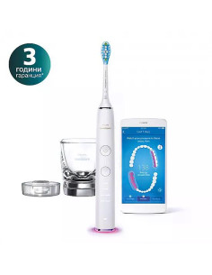 Електрическа звукочестотна четка за зъби Philips Sonicare серия DiamondClean Smart HX9901/03, бяла, 4 режима, 3 степени на ин
