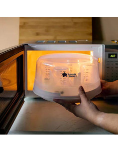 Парен стерилизатор за микровълнова фурна Tommee Tippee Micro Steri, с включена ортодонтична залъгалка 0-6м 2