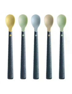 Комплект от 5 броя бебешки лъжички за захранване с мек връх и дълга дръжка Tommee Tippee Softee, 4м+