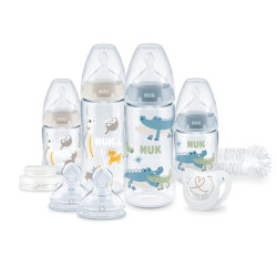 Подаръчен комплект за новородено Nuk First Choice Perfect Start Temperature Control, 10 части, момче