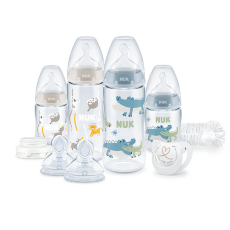 Подаръчен комплект за новородено Nuk First Choice Perfect Start Temperature Control, 10 части, момче