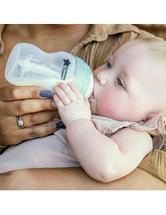 Самостерилизиращо се бебешко шише за хранене Tommee Tippee Advanced Anti-Colic+, 260 мл, 0м+, с иновативна система за намаляв 2