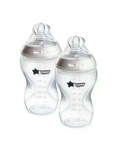 Комплект от 2 броя бебешки шишета за хранене Tommee Tippee Natural Start САМОСТЕРИЛИЗИРАЩО, 340 мл, с биберон със среден пото