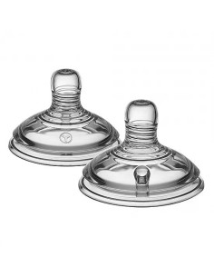 Комплект от 2 броя Биберони Tommee Tippee Natural Start ЗВЕЗДА, с бърз поток, с прорез за по-гъсти храни, подходящи за бебета