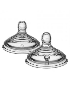 Комплект от 2 броя Биберони Tommee Tippee Natural Start FAST FLOW (бърз поток), 3 капки, подходящи за бебета на възраст 6+ ме