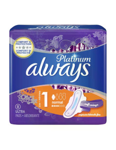 ALWAYS Платинум Нормал, Размер 1, дамски превръзки, 4D, 8 бр.