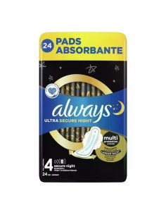 ALWAYS Ултра Секюър Найт, Размер 4, дамски превръзки, Куатро, 7D, 24 бр.