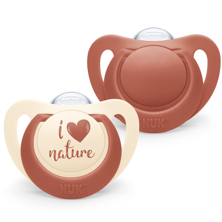 Силиконова залъгалка/биберон Nuk for Nature, 2 броя, 18-36м, червена