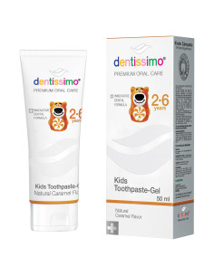 DENTISSIMO Kids Карамел, паста за зъби, за деца от 2 до 6 години, 50 мл