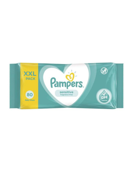 PAMPERS Sensitive, мокри кърпички, 80бр.