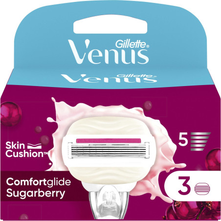 GILLETTE VENUS ComfortGlide Sugarberry, ножчета за самобръсначка, 3 бр.